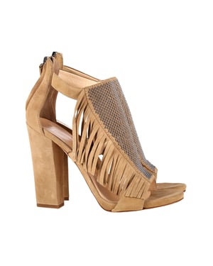 Giuseppe Zanotti Alabama Fransen-Sandalen aus beigem Wildleder