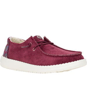 HEYDUDE Wendy Corduroy Leo Polyester Damen Burgundy Loafers