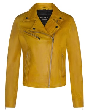 Klassische Damen-Brando-Bikerjacke aus Leder in Loughton