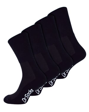 4 Paar Multipack Herren Bambus diabetische Socken | Dr.Socken | Nicht elastische extra breite diabetische Socken für geschwollene Füße - Schwarz
