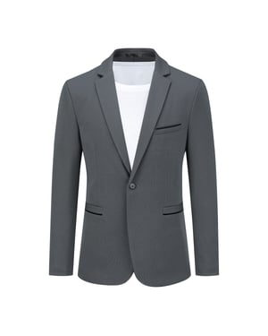 Herren Anzugjacke Slim Fit Mantel Business Alltag Blazer Grau