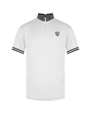 Rossignol Kurzarm 3/4 Zip Up White Herren Virage Polo -Hemd Rlemy04 130
