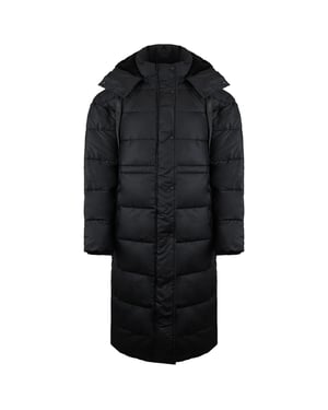Hunter Intrepid Damen – Langer Puffermantel in Schwarz