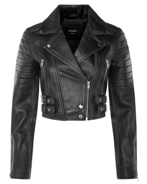 Damen Brando Kurze Lederjacke-Longtown