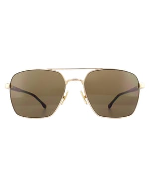 Hugo Boss Square Mens Rose Gold Braun Gradient Sonnenbrille