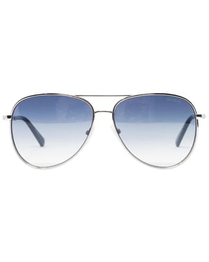 Guess Runde Glänzende Dunkle Nickeltin Sonnenbrille