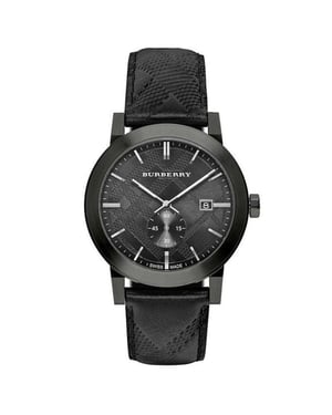Burberry BU9906 City schwarzes Lederarmband Herrenuhr