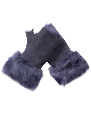 Damen-Fäustlinge aus Lammfell, fingerlose Manschetten, Toscana-Wildleder, Schaffellfell