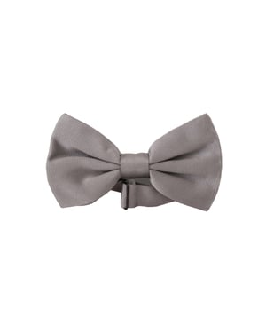 Dolce & Gabbana Graue 100% Seide Verstellbare Hals Papillon Männer Krawatte