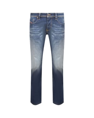 Diesel Larkee-X Straight Fit Stone Washed Dunkelblaue Jeans