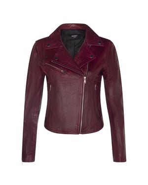 Klassische Damen-Brando-Bikerjacke aus Leder in Loughton