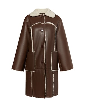 Dreimaster Mantel aus Lammnappa Damen braun