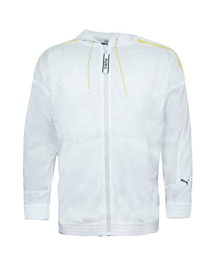 PUMA MENS MENS Reißverzögere perforierte Windbreaker -Jacke mit Kapuze -Spur 568014 02