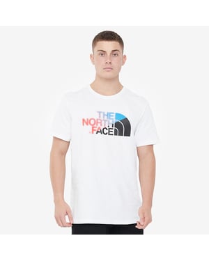 The North Face Bad Glasses T-Shirt in Clear Lake Blau / TNF Weiß