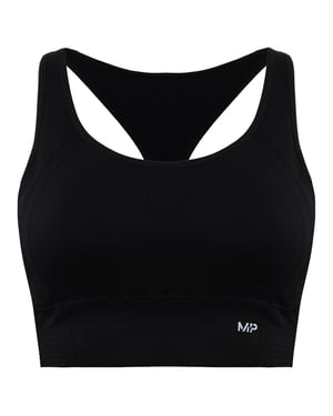 MyProtein Tempo Ultra Seamless Damen Sport-BH Schwarz