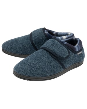 Klettverschluss Hausschuhe für Männer | Dunlop | Memory Foam | Orthapedic | Easy Close | Haus Schlafzimmer Indoor - Navy