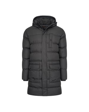 Cappuccino Italia Hooded Winter Jacket Zwart Schwarz