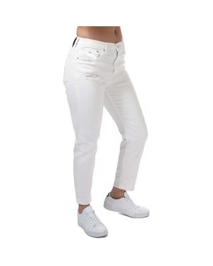 Tommy Hilfiger Tabard Logo Patch Jeans für Frauen in Weiß