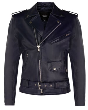 Schwarze Brando-Jacke aus Rindsleder für Herren – Venedig