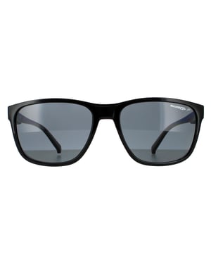 Arnette Rectangle Mens Shiny Black Dark Grey Polarized Sonnenbrillen