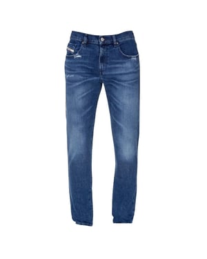 Diesel D-Strukt Blaue Destroyed-Jeans aus verstarktem Denim