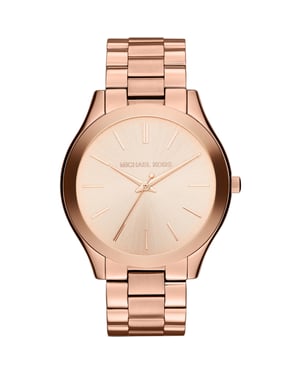 Trendige und stilvolle Damenuhr von der Marke Michael Kors. Die Uhr hat ein Armband, das auch kleiner gemacht werden kann, das Gehäuse hat einen Durchmesser von 42 mm und das Uhrwerk ist Quarz. Marke: Michael KorsModellname: MK3197 (42mm)Kategorie: DamenarmbanduhrMaterialien: EdelstahlFarbe: Roségold
