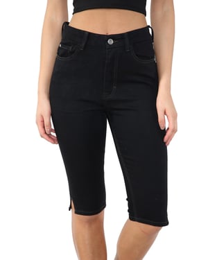 MYT Womens Magic Shaping hoch taillierte Denim Shorts Schwarz