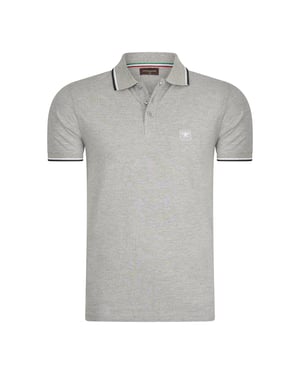 Polo Applique Pique von Cappuccino Italia in der farbe Grau.
