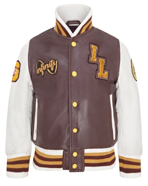 Letterman College-Bomberjacke aus Leder für Kinder