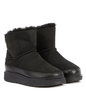 FitFlop Shearling Women's Schwarze Stiefel