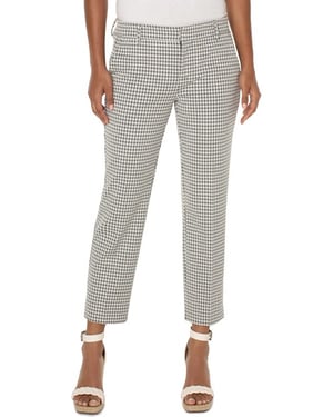 Kelsey-Hose aus Salbei/weißem Gingham-Split
