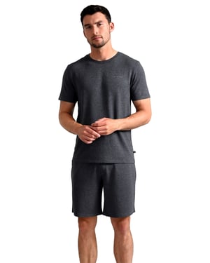 Ted Baker Pyjama Shorts | Herren Freizeit-Loungewear Pyjamahosen mit Taschen - Anthrazit