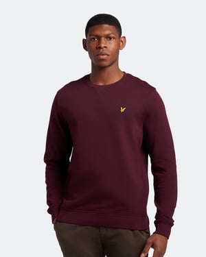 Lyle & Scott Sweatshirt mit Rundhalsausschnitt in Burgunderrot