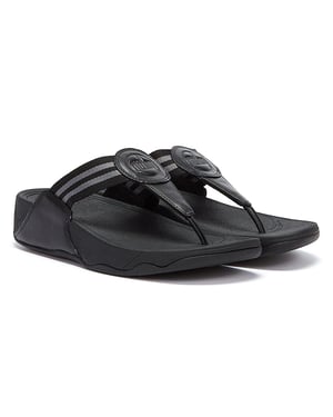 Fitflop Walkstar Webbing Womens Flip Flops - (Schwarz)