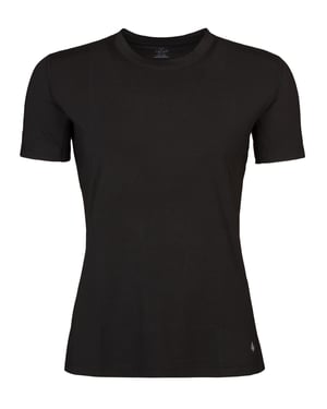 Damen Thermo-T-Shirt für den Winter | Wärmespeicher | Warmes Kurzarm-T-Shirt | Fleece gefüttertes Baselayer-Top - Schwarz
