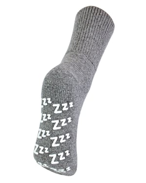 Sock Snob Damen warme, rutschfeste Slipper-Bettsocken aus Kaschmir-Wollmischung mit Zzz-Griffen, Grau