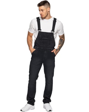 Enzo | Herren Denim Overall Latzhose - Schwarz