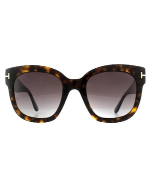 Tom Ford Square Womens Dark Havana Bordeaux Gradient Sonnenbrille