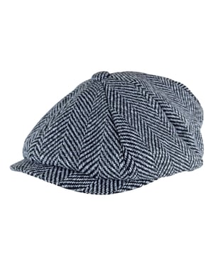 Herringbone-Muster Fleece gefüttert Winter Wolle Newsboy Hut Kappe