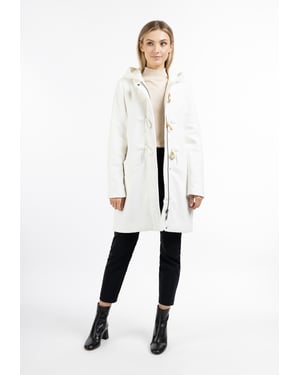 Dreimaster Dufflecoat aus Wollgemisch Damen Wollweiss