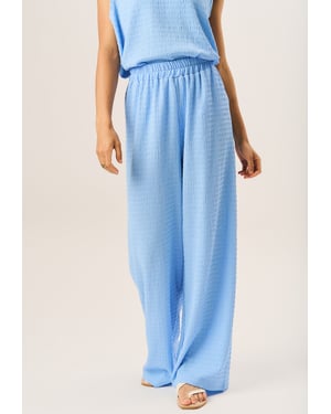 Texturierte Hose mit elastischem Bund