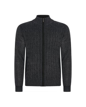 Cable Cardigan Antraciet von Cappuccino Italia in der farbe Grau und in größe S.