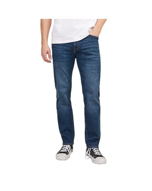 Jack & Jones Herren Blaue Jeans Regula Fit Lässig 5-Taschen-Design