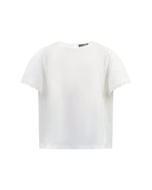 Dreimaster Blusenshirt mit Spitze Mädchen weiss