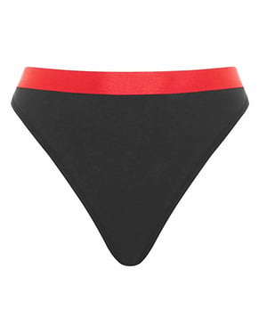Nicce kontrastierender Bund Black Womens Heart Tanga Unterwäsche 211 2 15 08 0043
