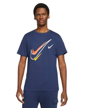 Nike Herren Court Swoosh Logo T-Shirt in Marineblau