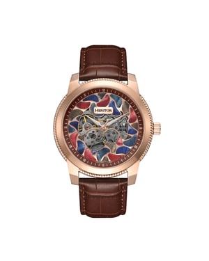 Heritor Automatikuhr Emmanuel Halbskelett mit Lederarmband