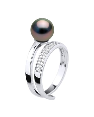 Ringschmuck - Echte Tahiti-Zuchtperle, rund 8-9 mm