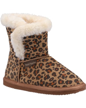 Hush Puppies Mädchen Ashlynn Leopard Print Wildleder Hausschuhe (Leopard)