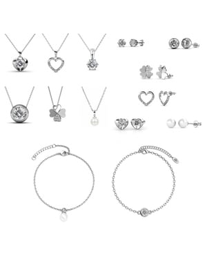 Herz-Adventskalender - 14 Juwelen - Silber und Kristall